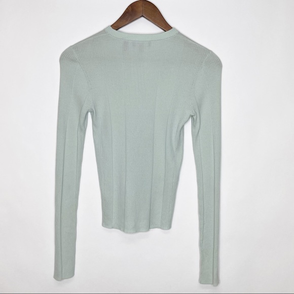 Theory Mint Green Ribbed Crew Neck Sweater - Picture 4 of 10